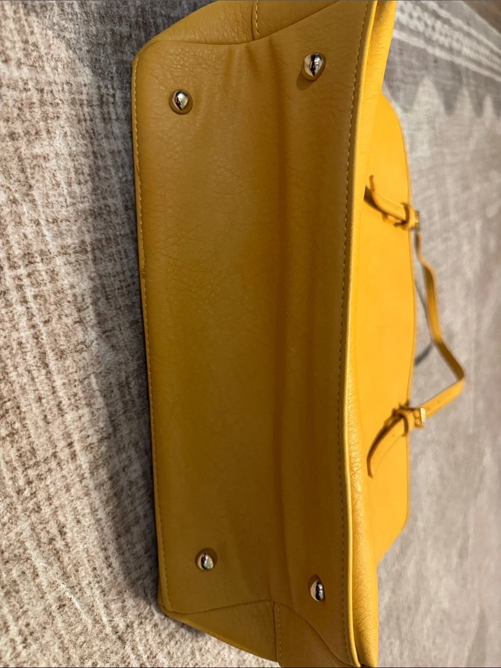Women’s Yellow Leather-Style Tote Bag with Double Shoulder Straps